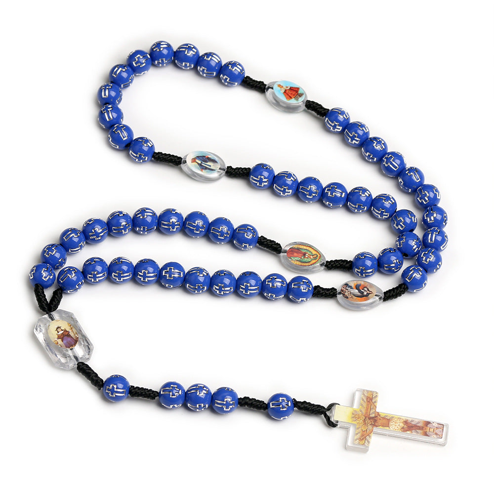 Wholesale Cross Plastic Beaded Handmade Necklace