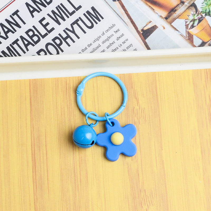 Wholesale Small fresh colorful flower bell keychain