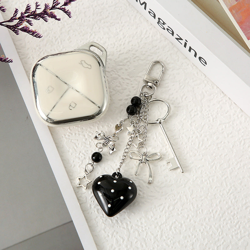 Wholesale Cute Key Pearl Bow Colorful Love Metal Keychain