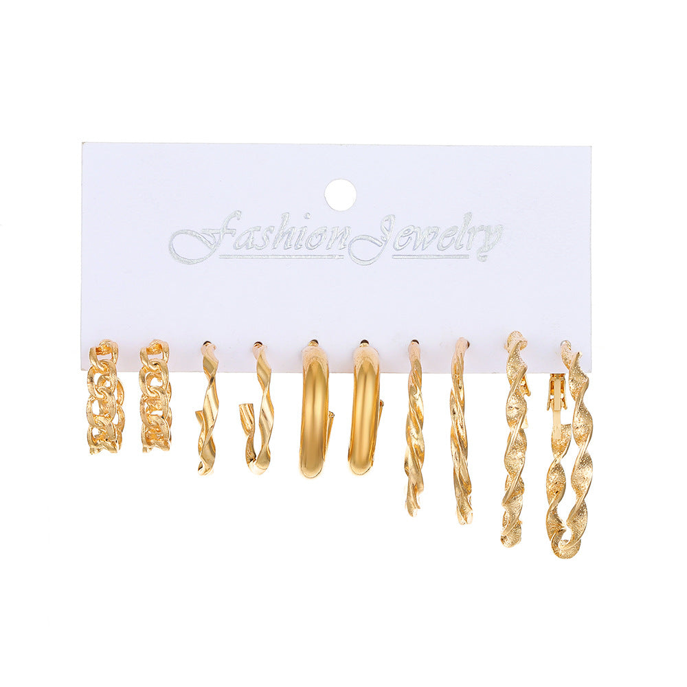 Wholesale Temperament Geometric Alloy Earring Set