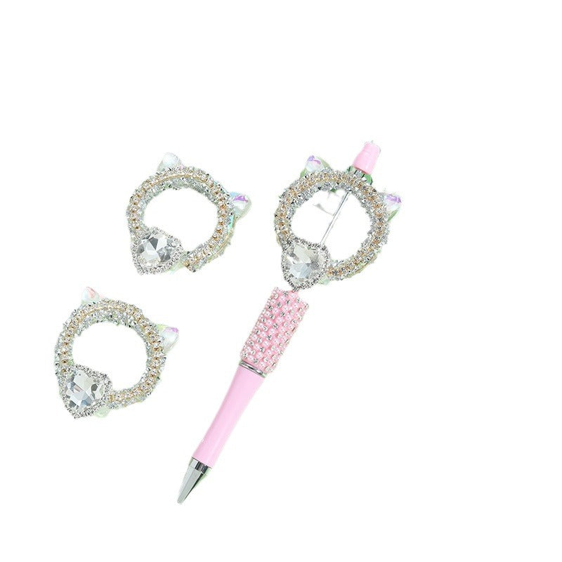 Wholesale 10pcs Heavy Industries Cat Head Love Zircon Flower DIY Beads