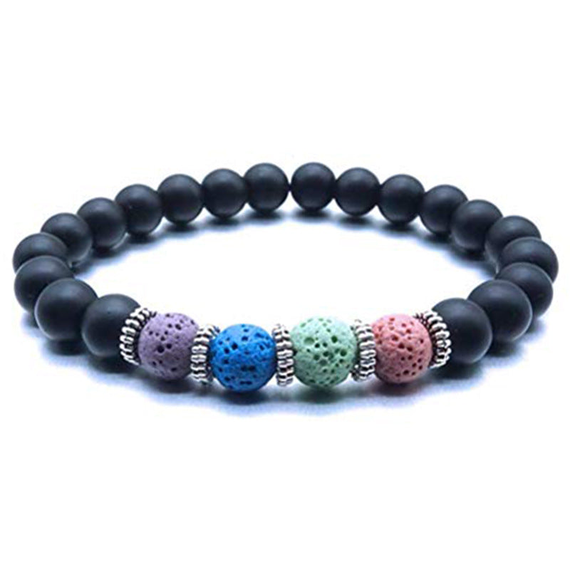 Pulsera de piedra biliar negra al por mayor pulsera esmerilada