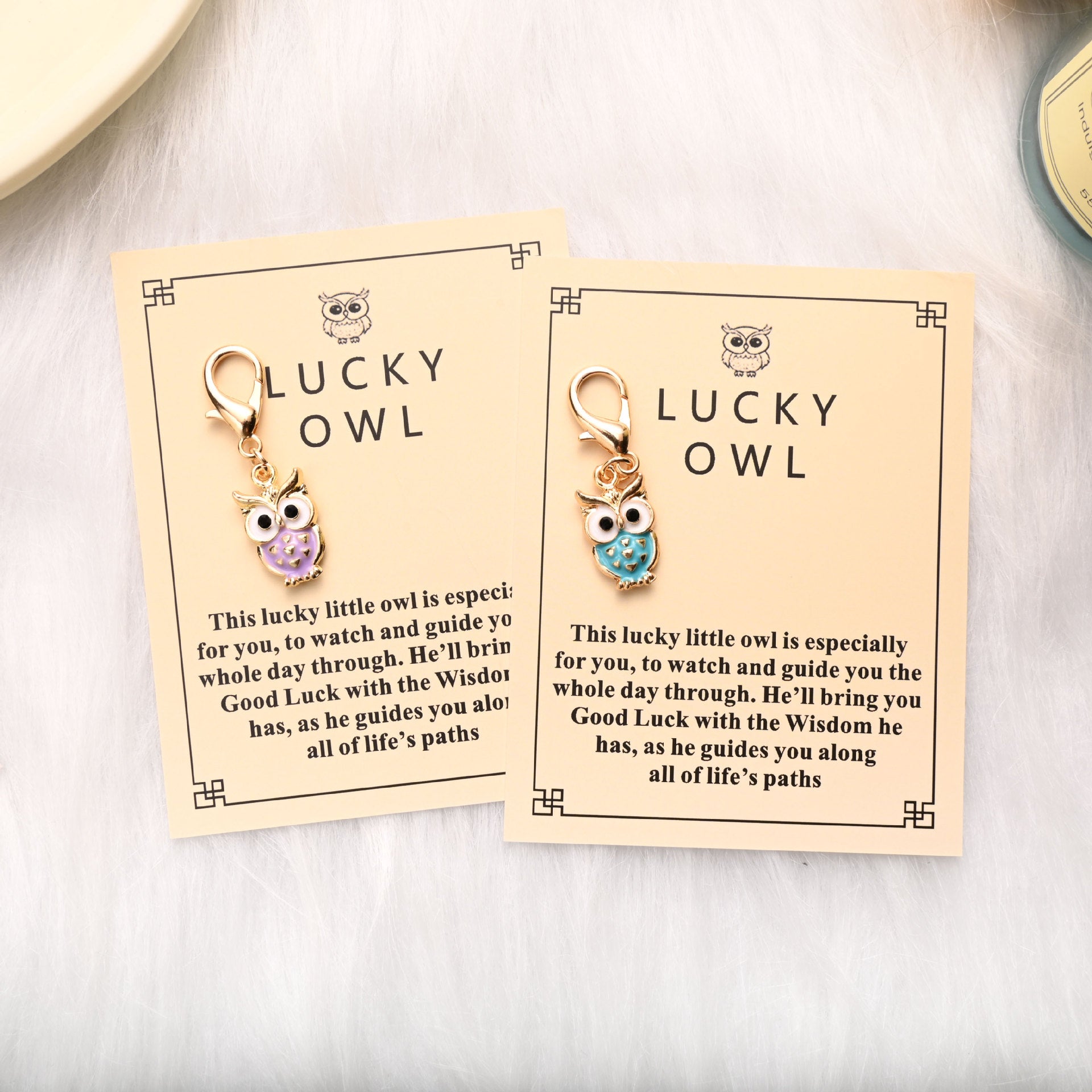 Wholesale  Colorfulful Lucky Owl Zinc Alloy Keychain