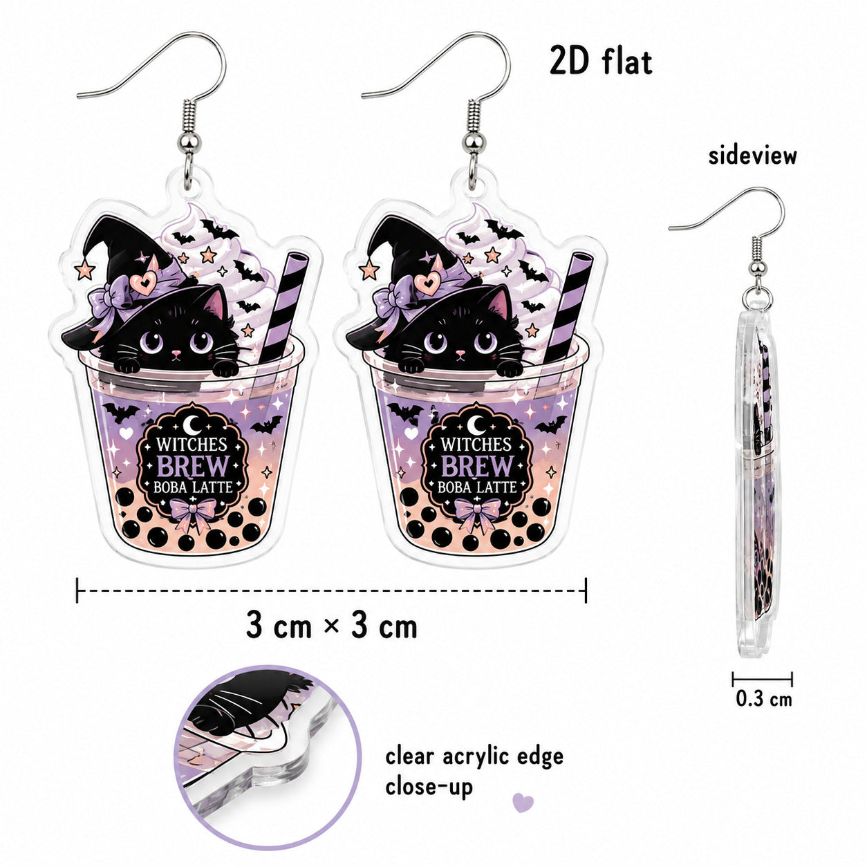 Wholesale 2D Acrylic  Cartoon Dessert Cake Earrings Sweet Cool Style Fashion Jewelry Accessory Gift Boutique Resale