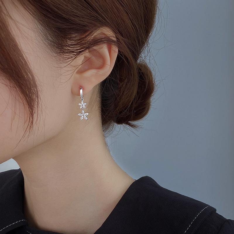 Wholesale Sterling Silver Flower Women's Niche Fashion Elegant Earrings