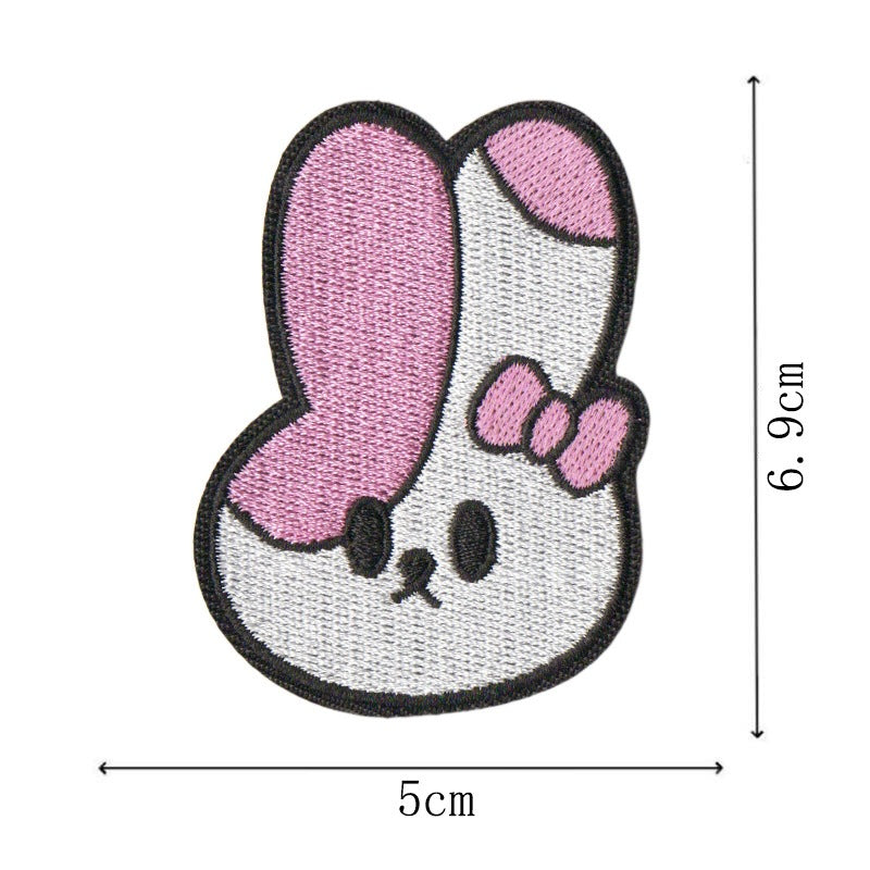 Wholesale Cartoon Pink Embroidered Patch With Heating Glue Backing DIY Fashion Accessory For Bags Clothes Shoes Towels