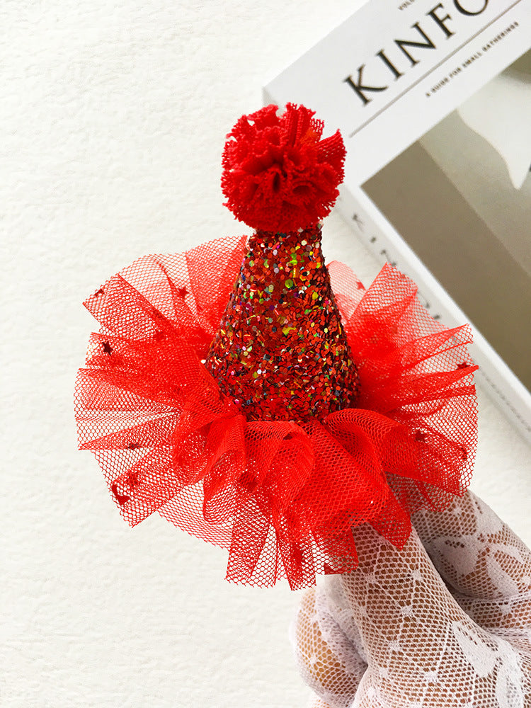 Wholesale Cute 3D Hat Hairpin Star Mesh Headdress