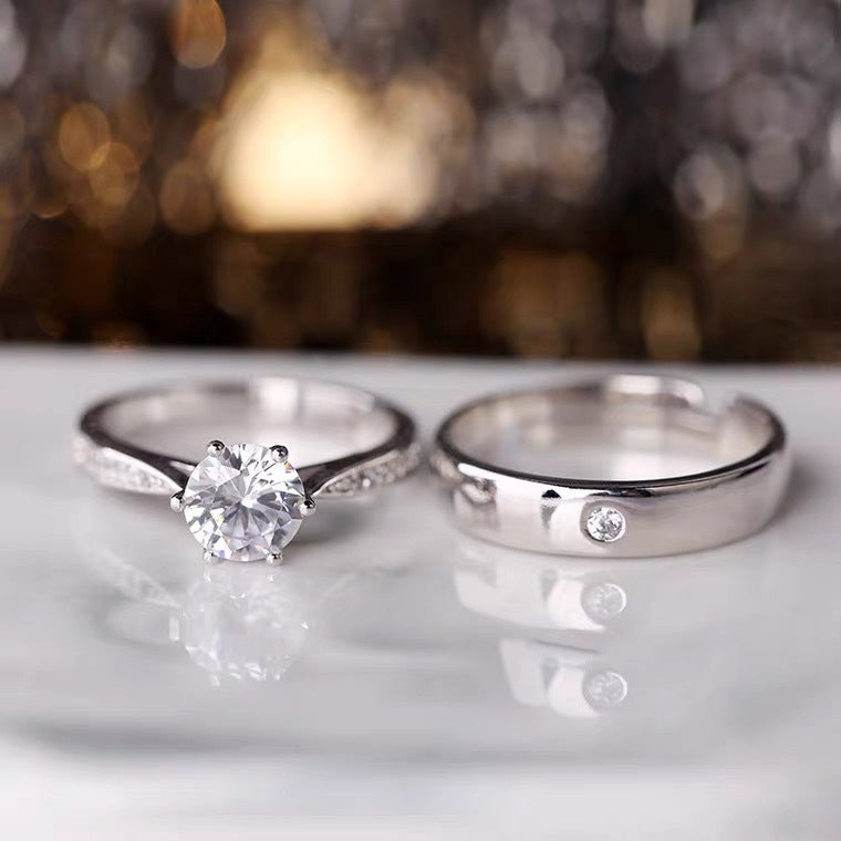 Wholesale recommend sterling silver couple ring a pair of closed ring