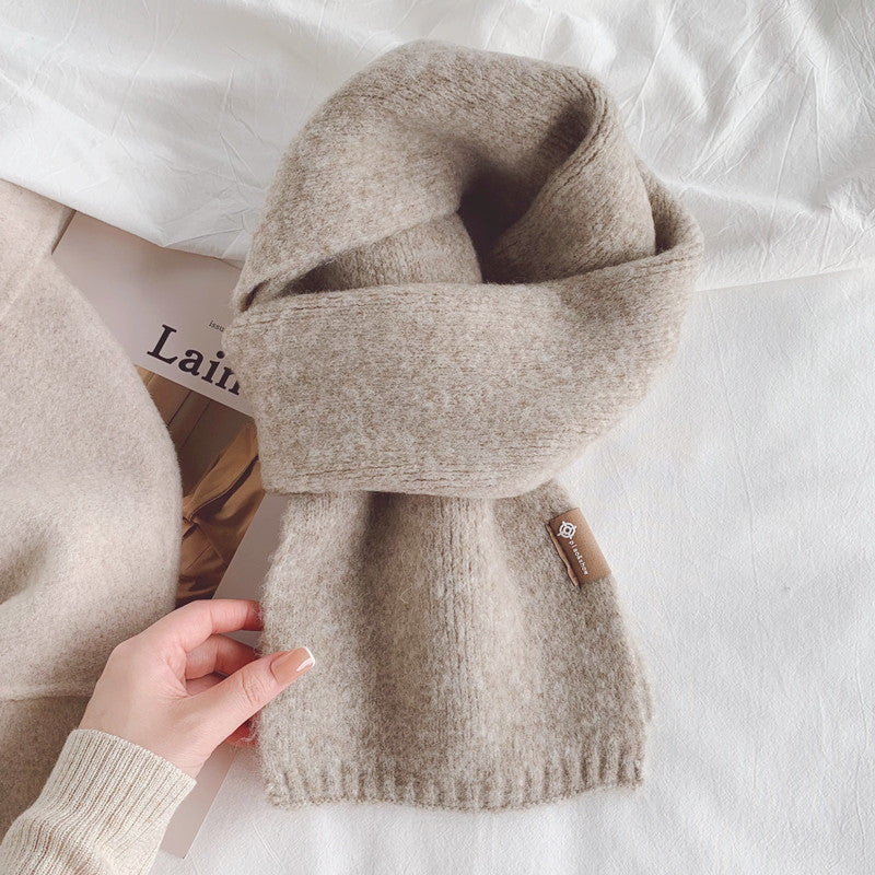 Wholesale Wool Blended Knitted Solid Colored Wool Scarves