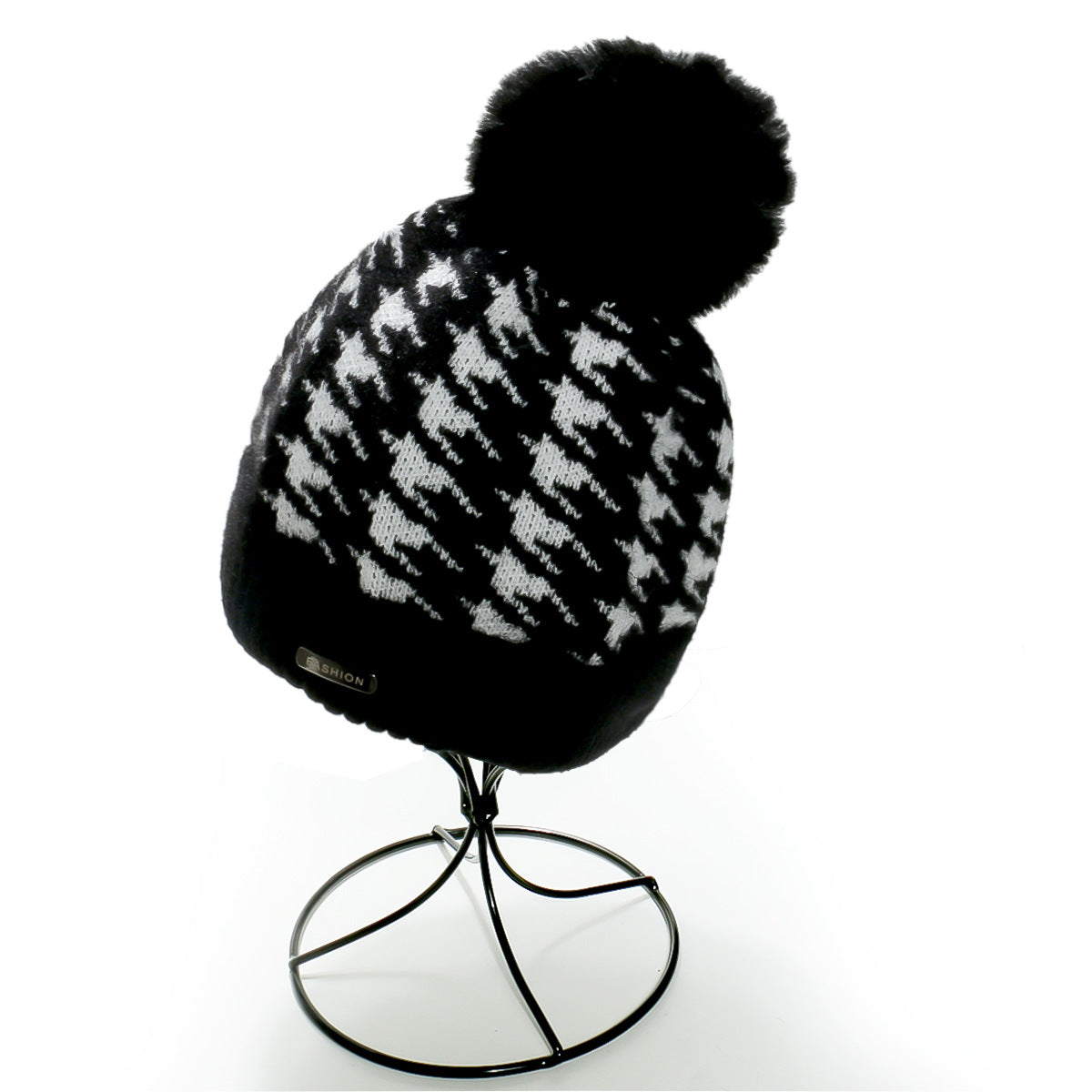 Wholesale Autumn/winter New Casual and Versatile Trend Houndstooth Knit Hat