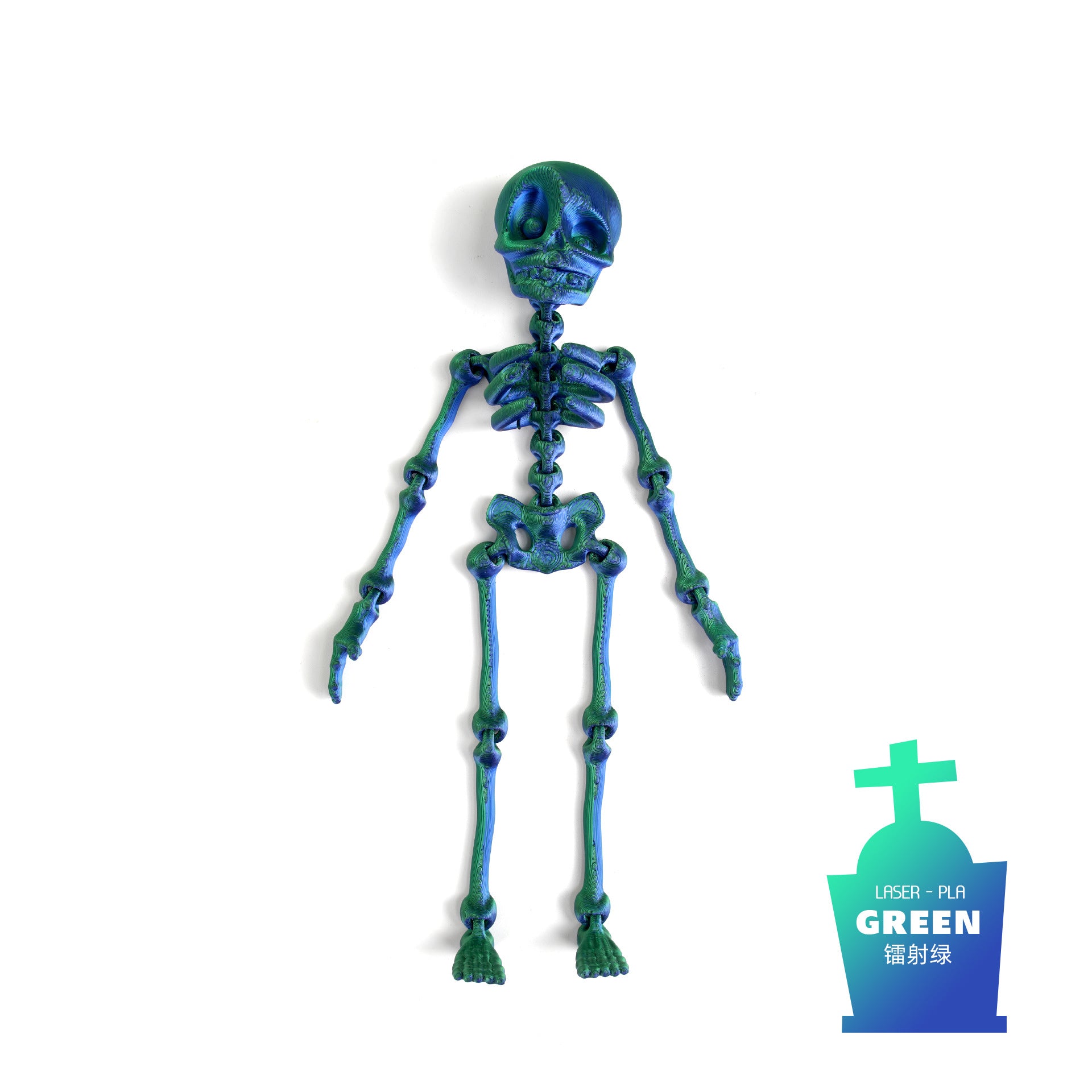 Wholesale 3d printing luminous joint movable skull little toy dancing ornaments