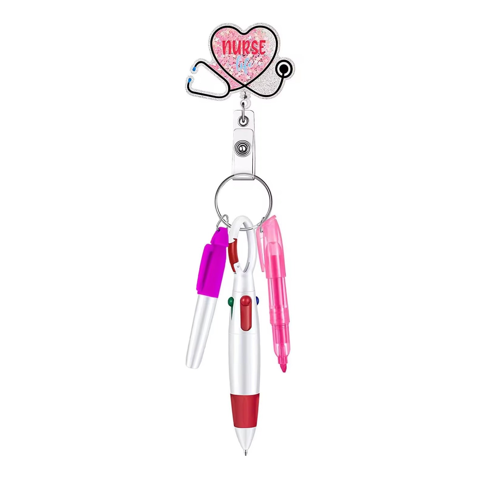 Wholesale Nurse Pen Set Retractable Badge Reel Keychain