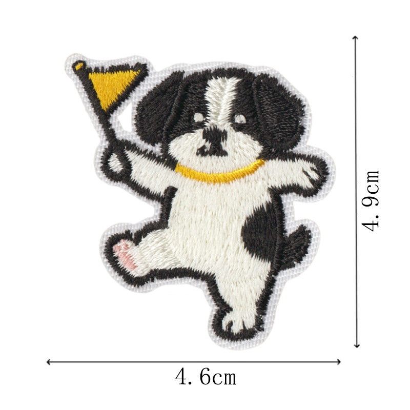 Wholesale Cute Dog Embroidery Patch Set 9Pcs Iron On DIY Backpack Jeans Decorative Applique For Gift And Resale
