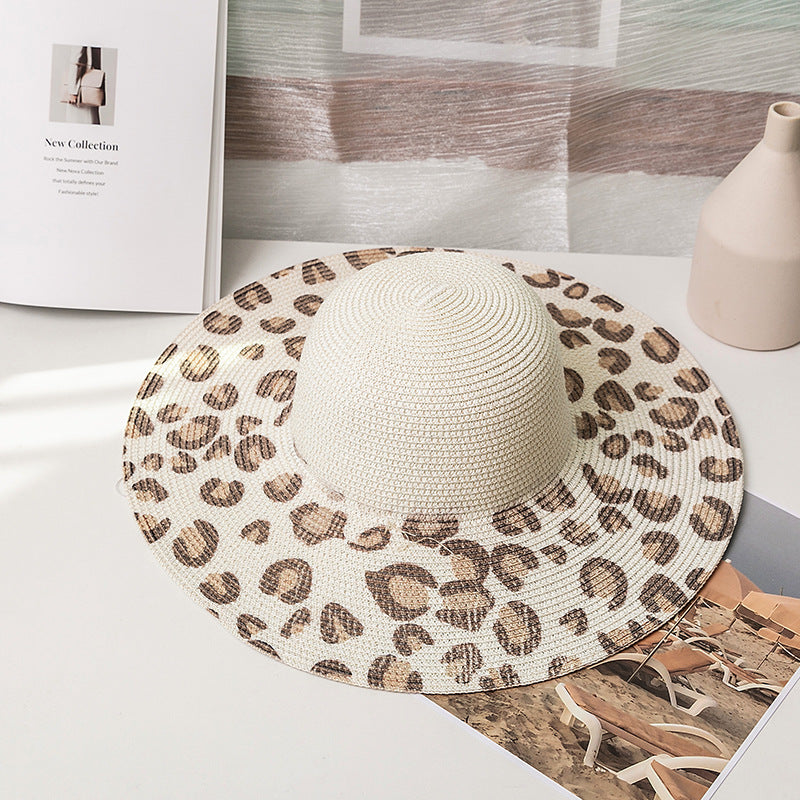 Wholesale Summer Leopard Print Straw Hats
