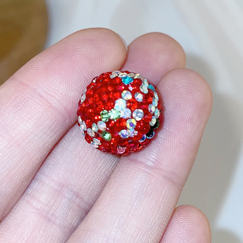 Wholesale Christmas Colorful Straight Hole Full Drill Clay Beads