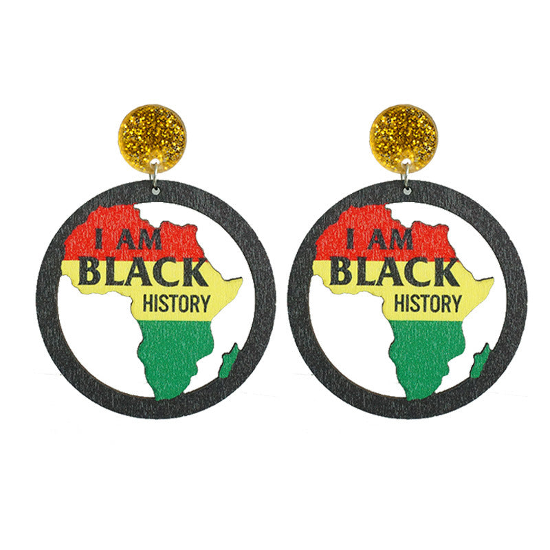 Wholesale Juneteenth Liberation Day Exaggerated Large Earrings
