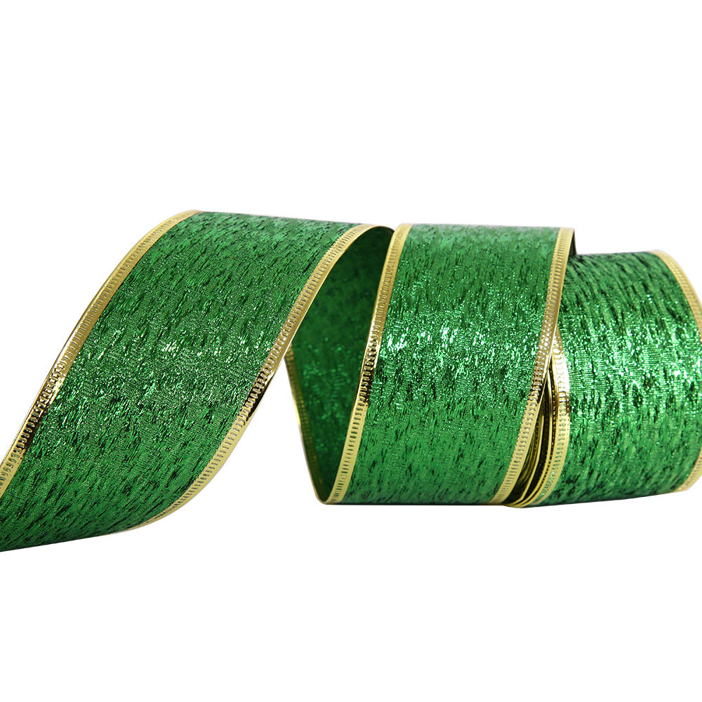 Wholesale St. Patrick's Day Decoration 5cm Green Gold Border Cloth Ribbon