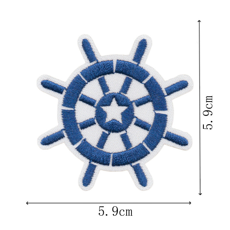 Wholesale Nautical Sailor Embroidered Iron On Patches 15 Piece Set Trendy Decorative Accessory For DIY Crafts Bags Towels Gift Resale