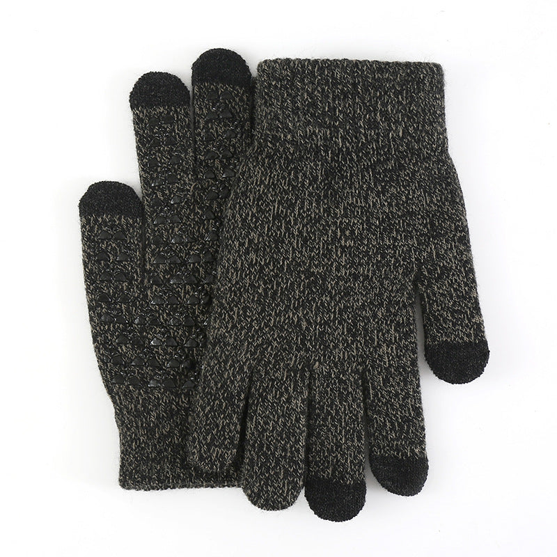 Wholesale Winter Warm and Cold-proof Plus Velvet and Thickened Wool Knitted Touch Screen Gloves