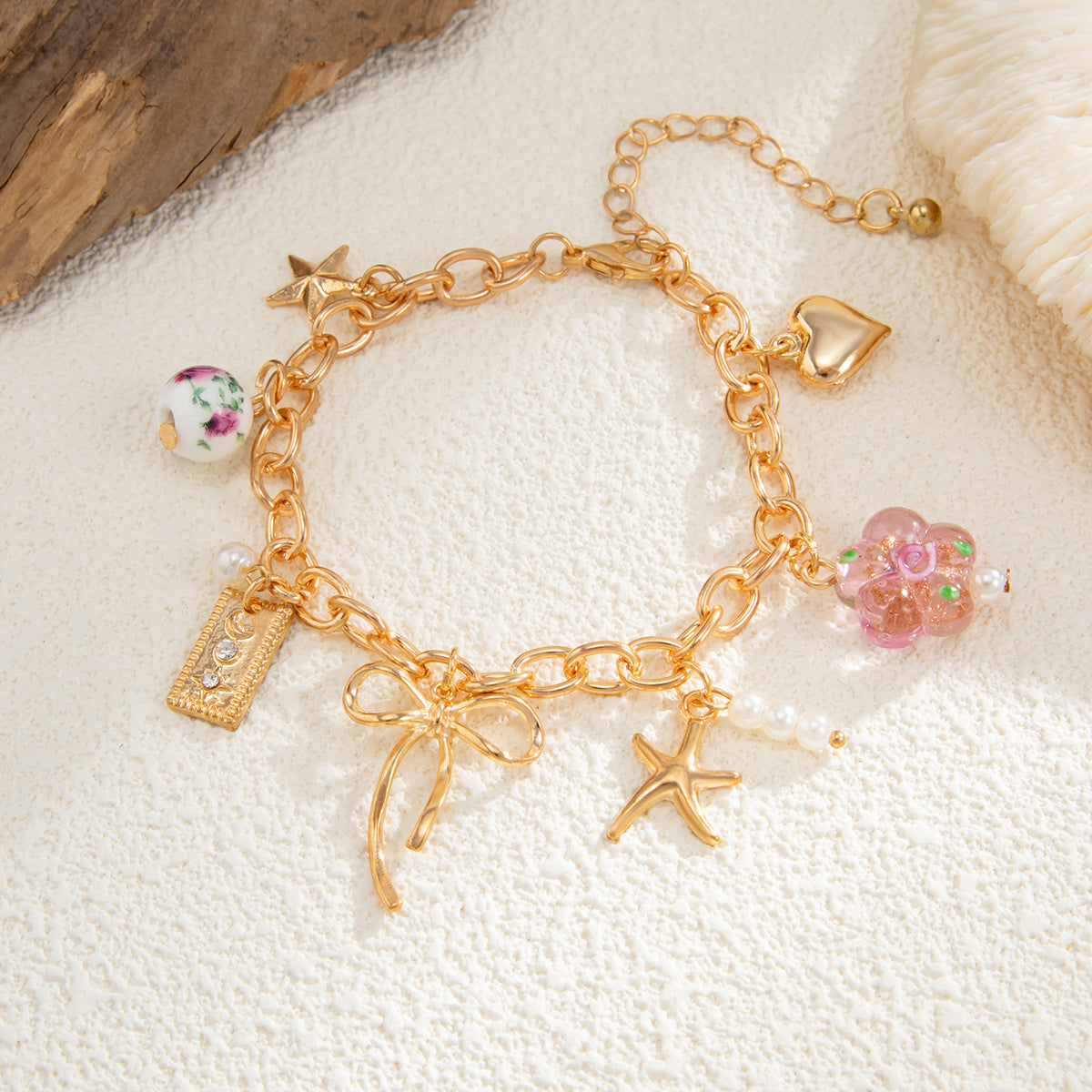 Wholesale Valentine's Day Sweet Bow Love Flower Starfish Necklace