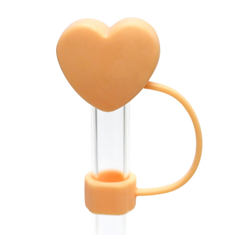 Wholesale Random 100pcs 3D color love 10MM dust plug straw accessories