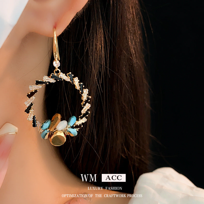 Wholesale Irregular diamond crystal earrings