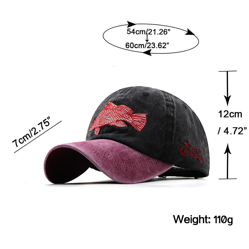 Wholesale Washed Coated Pure Cotton Used Hat Embroidered Shark Baseball Cap