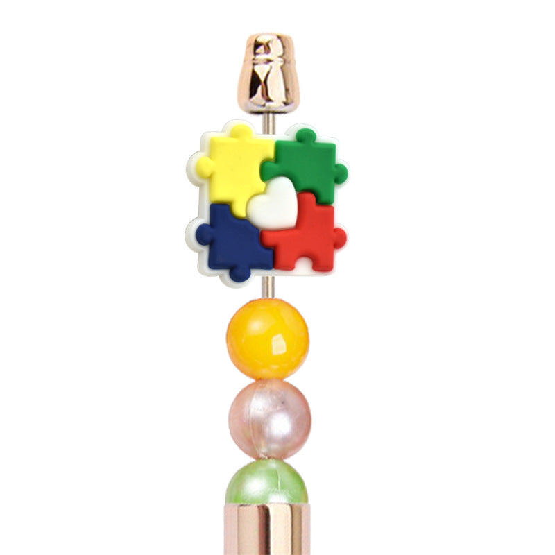 Wholesale Random  100pcs/pack  Autism Series Multicolor Beaded Pens Focus Beads