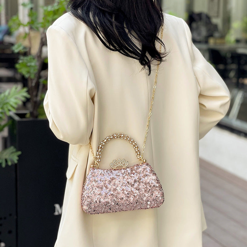 Wholesale pu leather sequined handbag