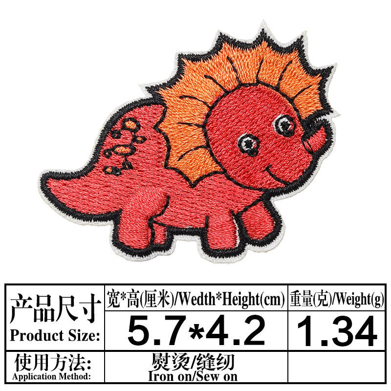 Wholesale Cartoon Dinosaur Embroidered Patch Twill Applique Decorative Sewing Accessory For Clothing Towel Gift