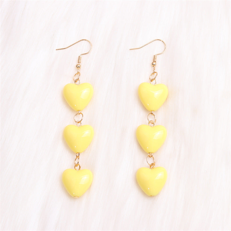 Wholesale Valentine's Day Three-piece Heart Simple Sweet Acrylic Personality Earrings