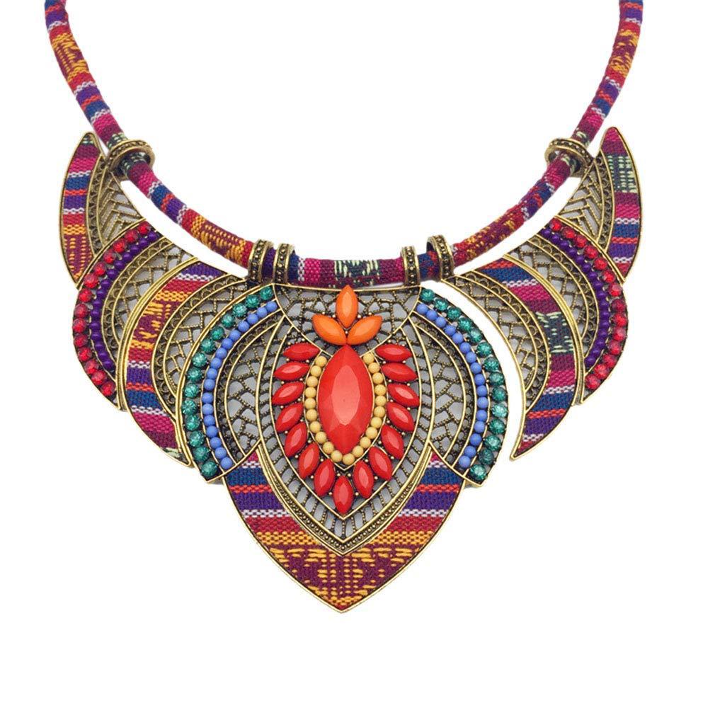 Wholesale Thick and Colorful Necklace Tribal Beaded Alloy Necklace