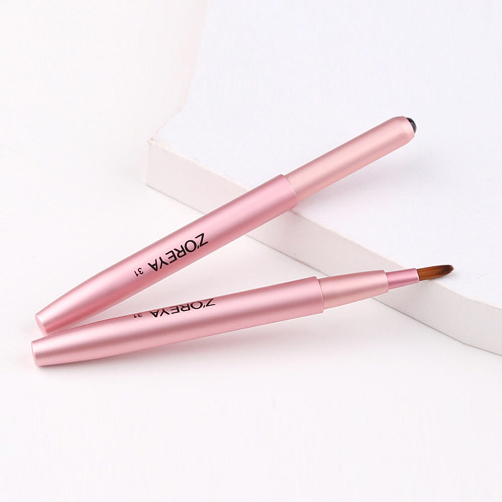 Wholesale Portable Retractable Artificial Fiber Lip Brushes with Covers