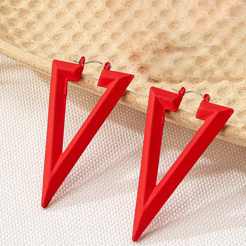 Wholesale Stylish Geometric Triangle Drop Earrings Alloy Electroplated Long Earrings Party Jewelry Accessory For Boutique Resale