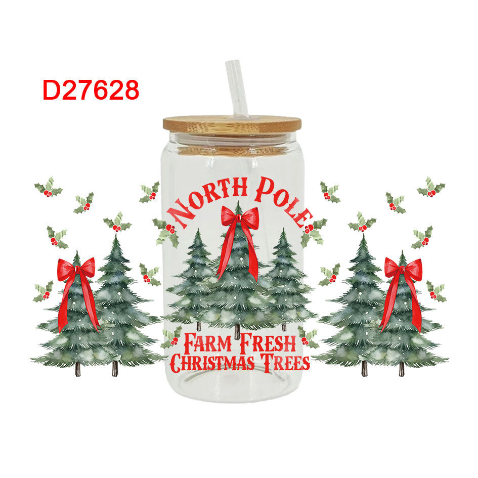 Wholesale UV Transfer Paste Glass Crystal Label 16oz Cup UV DTF Wraps 23cmX11cm