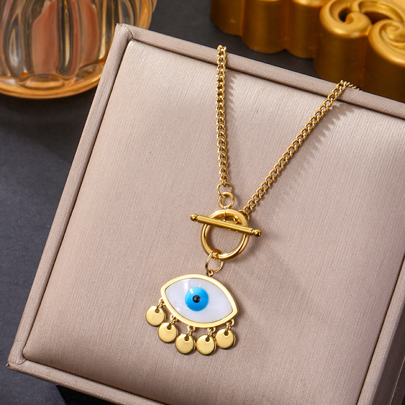 Wholesale Demon Eye Titanium Steel Necklace for Women