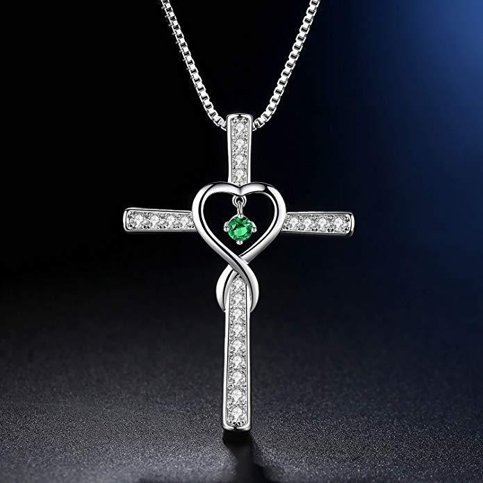 Wholesale Cross religious faith inlaid zircon pendant necklace