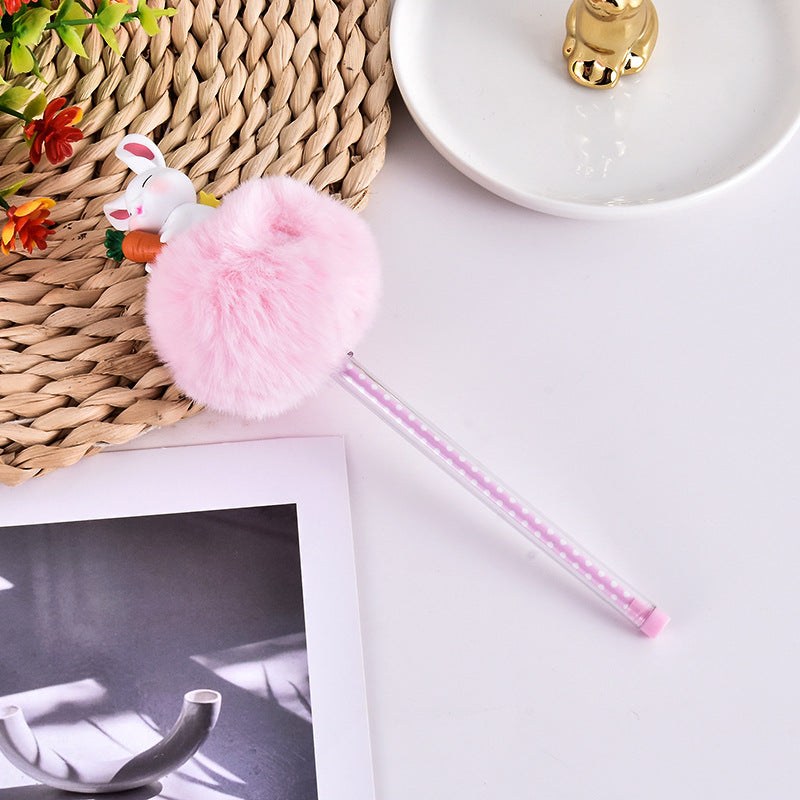 Wholesale Plush Rabbit Plastic Gel Pen