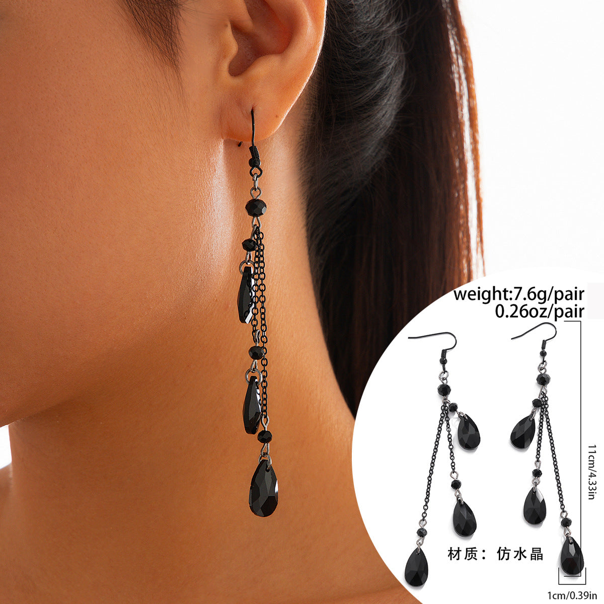 Wholesale Retro Gothic dripping blood tassel niche sweet cool metal drop necklace