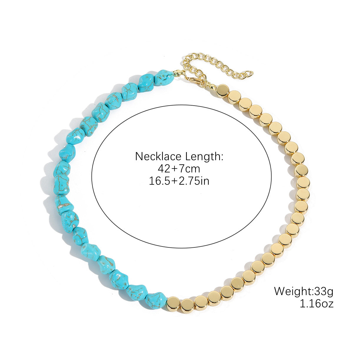 Wholesale Natural stone pendant fashionable and versatile turquoise necklace