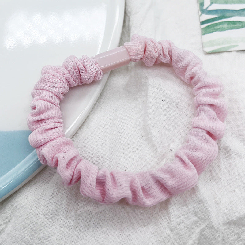 Wholesale High Elastic Pleated Fresh Candy Color Hair Rope