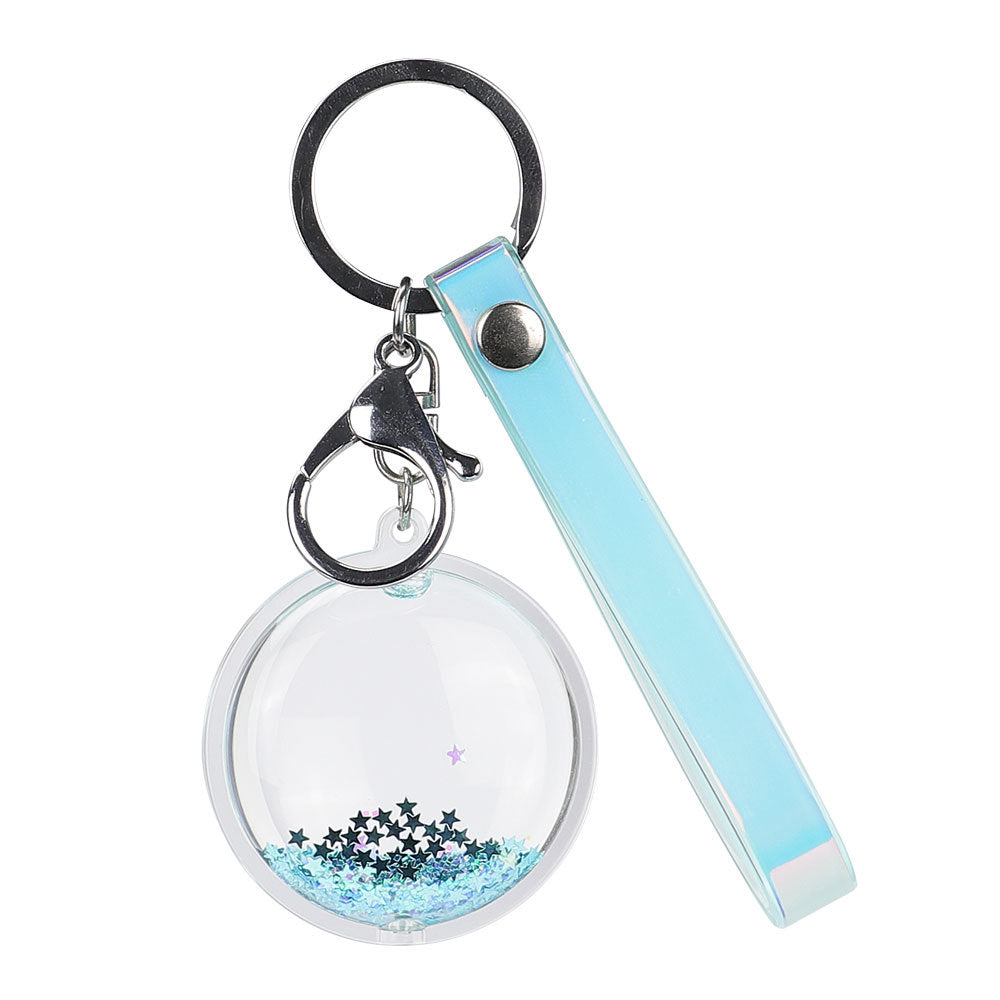 Wholesale Acrylic Oil-infused Liquid Quicksand Sequin Keychain
