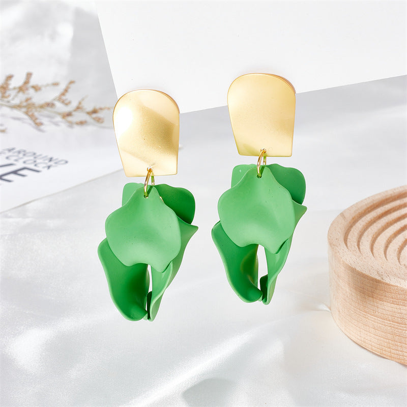 Wholesale Multi Color Petal Leaf Earrings