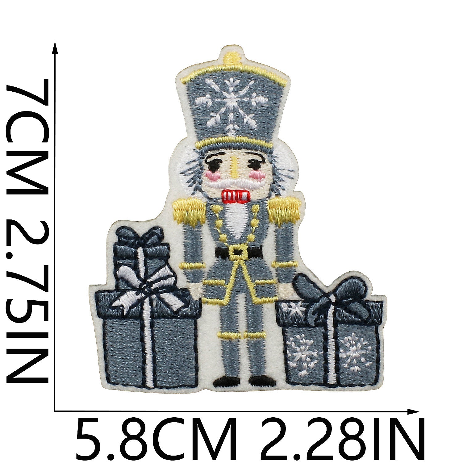 Wholesale Blue and white Christmas embroidered DIY Patches