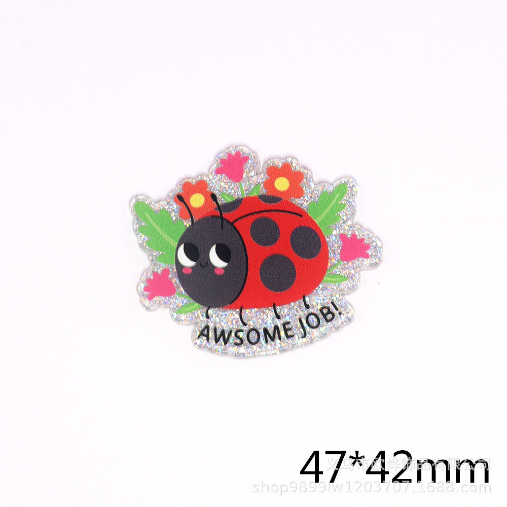 Wholesale 10pcs/pack New Loose Pink Cartoon Medical Bee Bag Jewelry Acrylic Pin Cute DIY Patch Accessories