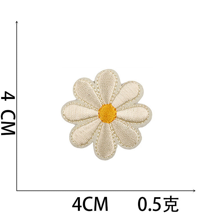Wholesale Chic Polyester Embroidered Iron On Patches Assorted Butterfly Sunflower Designs For Clothing Craft Supply Resale