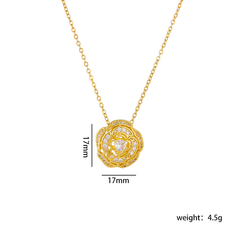 Wholesale women' s flower pendant niche design clavicle chain