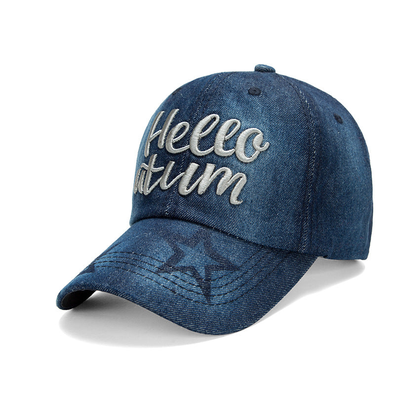 Wholesale Cotton Embroidery Wash Denim Baseball Cap