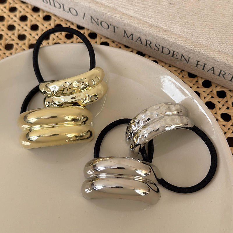 Wholesale geometric metal elastic all-match design retro temperament hair rope