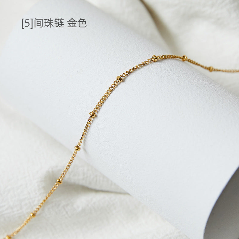 Wholesale Titanium Steel Gypsophila Petals Twist Chain Snake Bone Chain Necklace